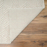 Hauteloom Bolinger BLNG White Woven/Flatwoven Wool Rug