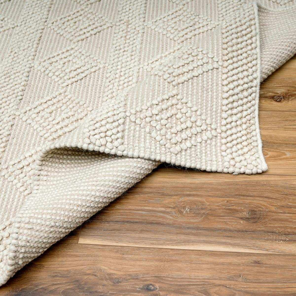 Hauteloom Bolinger BLNG White Woven/Flatwoven Wool Rug