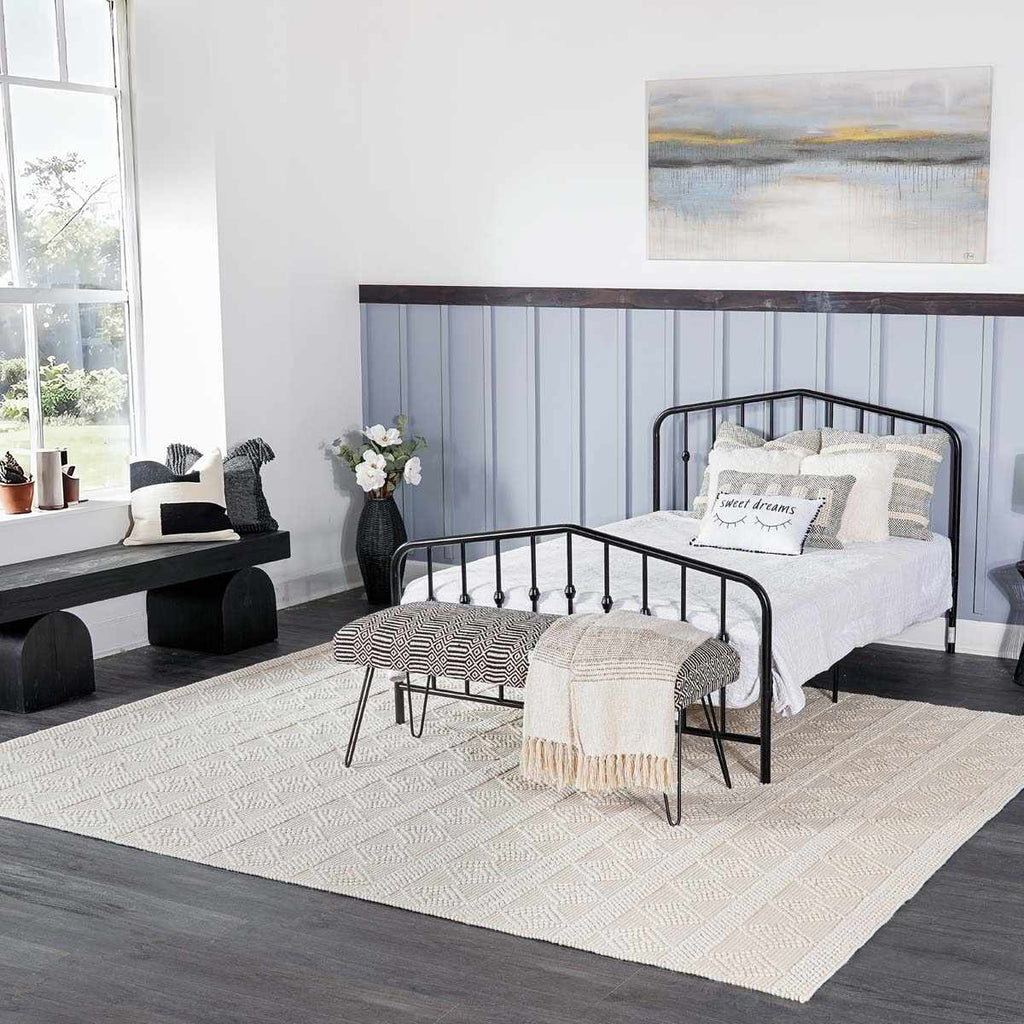 Hauteloom Bolinger BLNG White Woven/Flatwoven Wool Rug