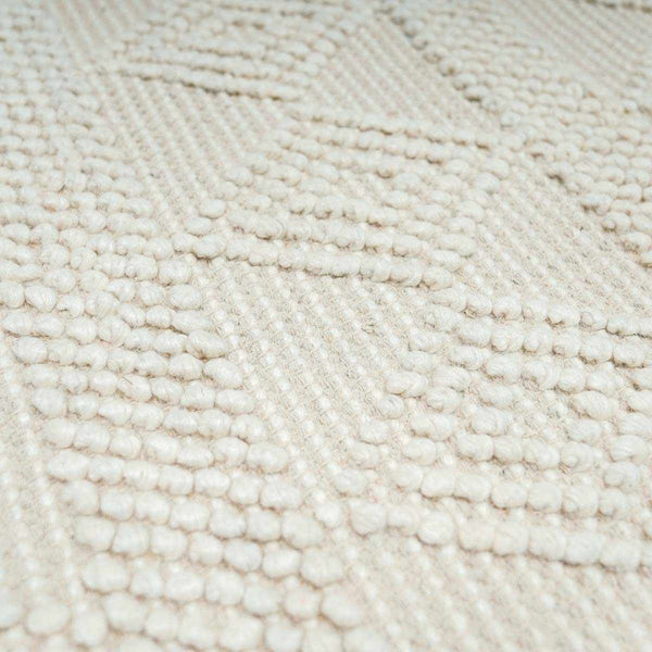 Hauteloom Bolinger BLNG White Woven/Flatwoven Wool Rug