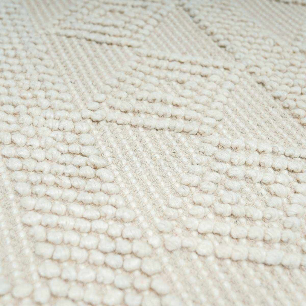 Hauteloom Bolinger BLNG White Woven/Flatwoven Wool Rug