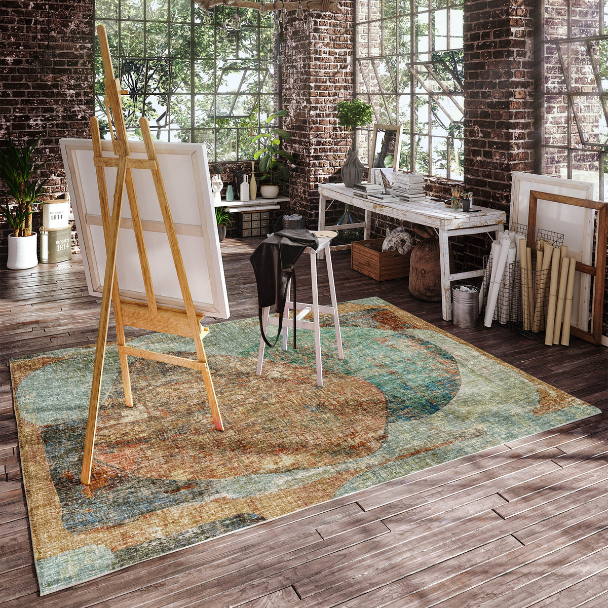 dalyn boca bo11 teal rug