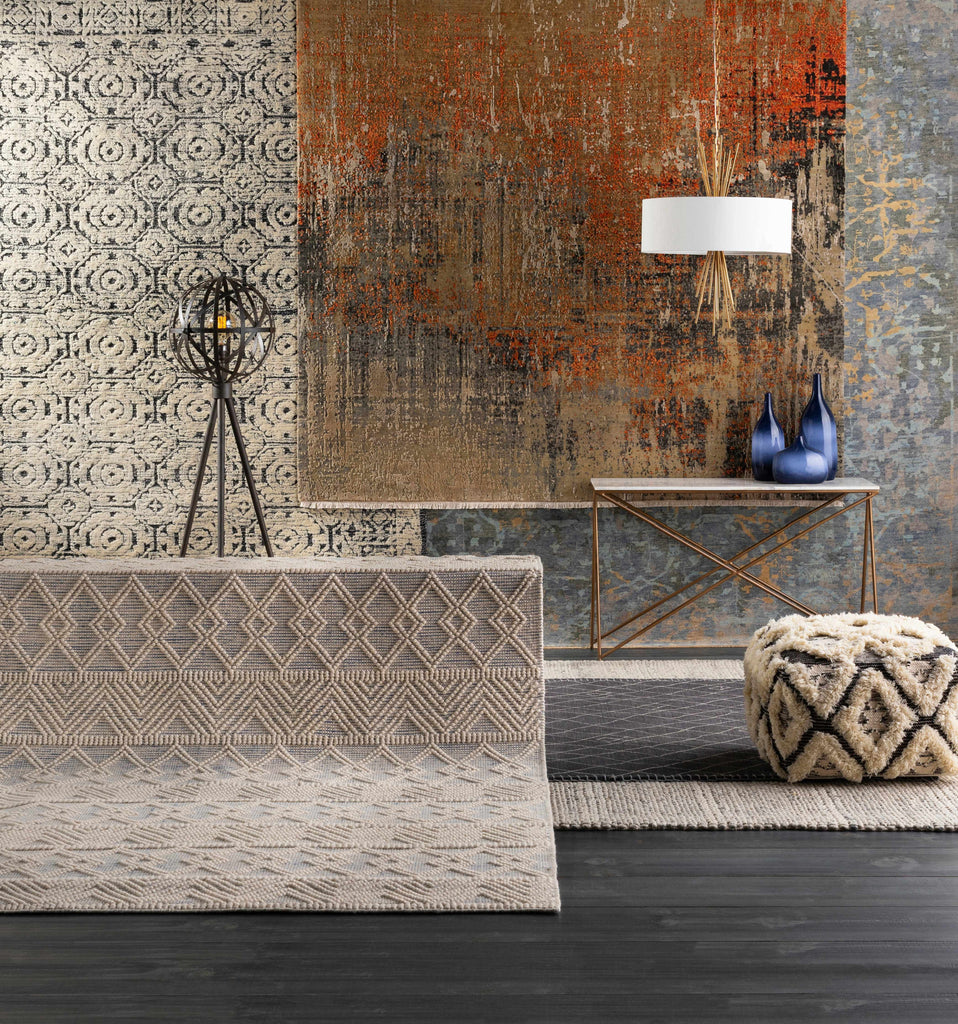Hauteloom Ginter GIN White Woven/Flatwoven Wool Rug