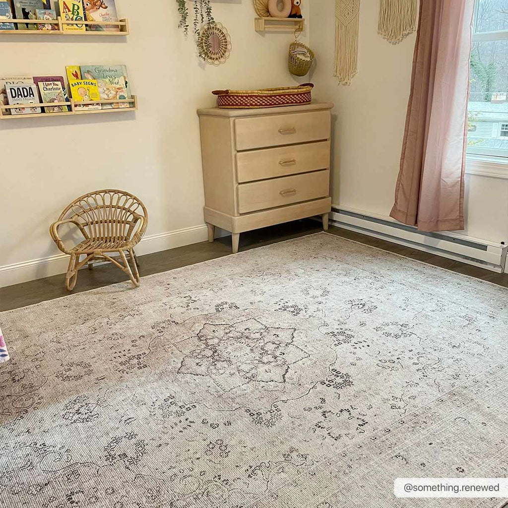 Hauteloom Bethany BET Beige Machine Made Chenille-Polyester Rug