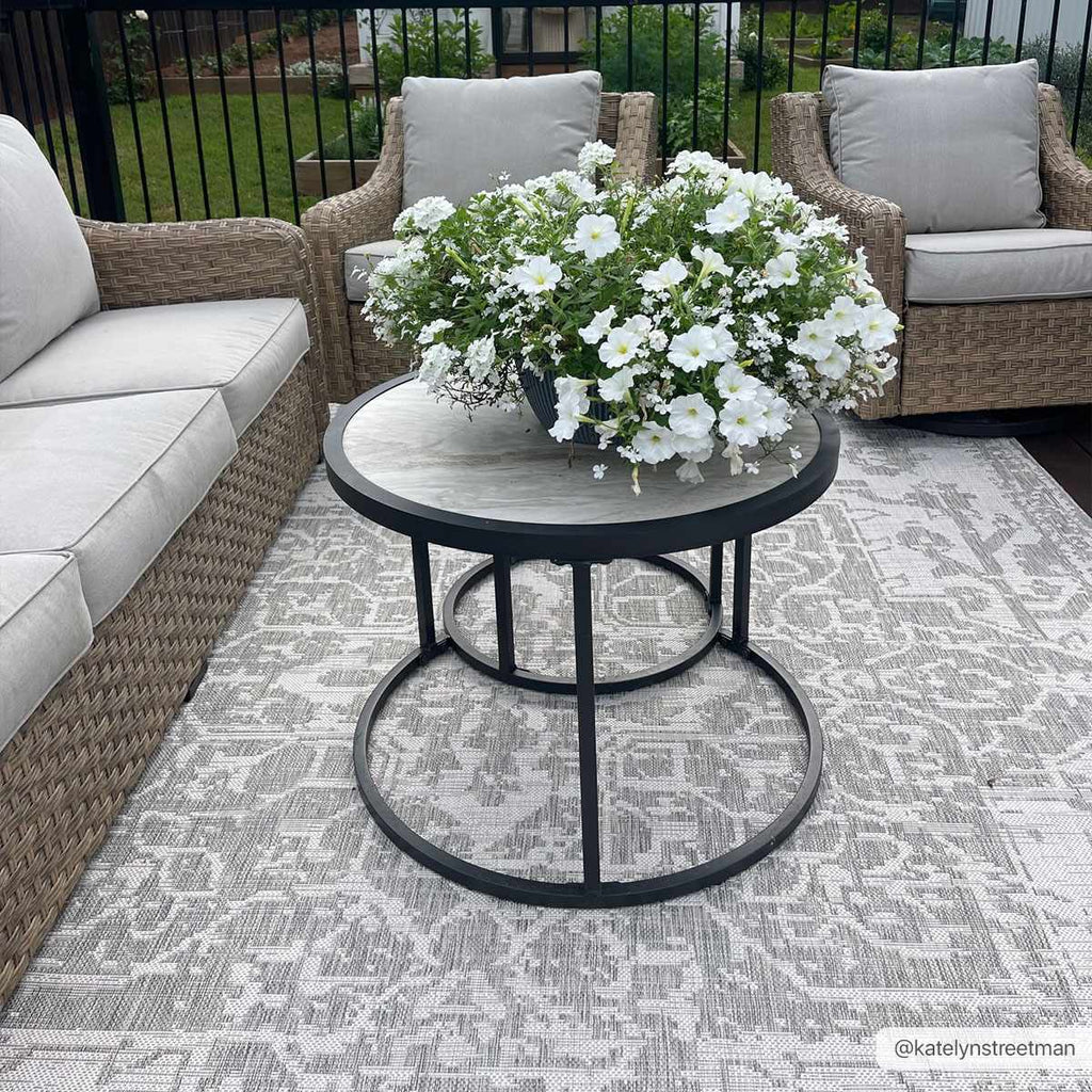 Hauteloom Canadian CNDN Gray Machine Made Polypropylene Rug