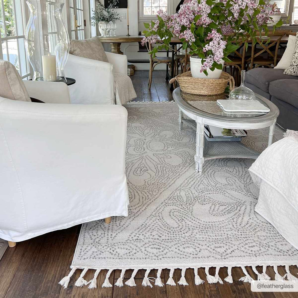 Hauteloom Birdwoody BRDWY Beige Machine Made Polypropylene Rug