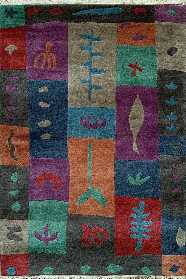 Tibet Rug Company 60 CT Block Print Multi Rug