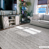 Hauteloom Bolinger BLNG White Woven/Flatwoven Wool Rug