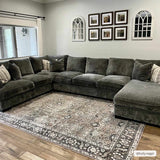 Hauteloom Ganyangan GANY Black Machine Made Chenille-Polyester Rug