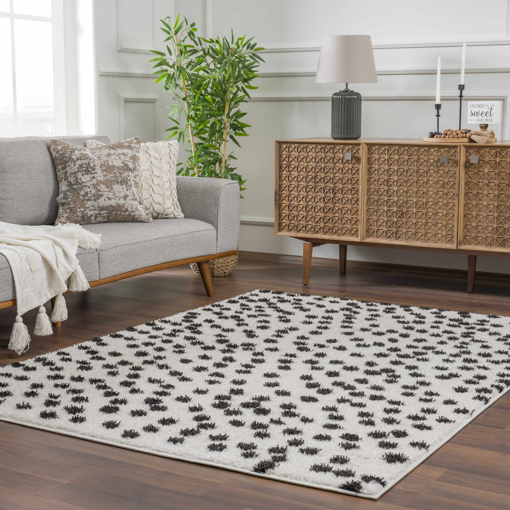 Hauteloom Cansu HRDOCANSAA1 Black Machine Made Polyester Rug