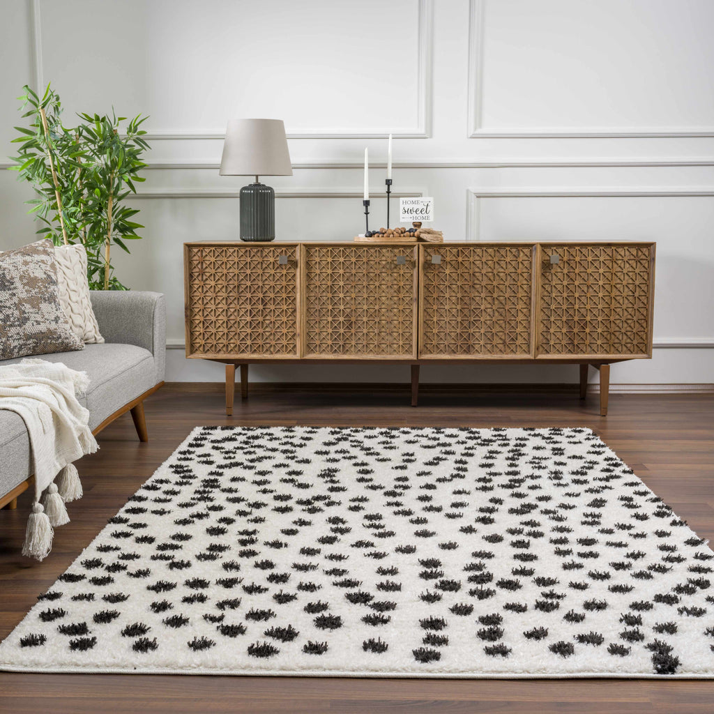 Hauteloom Cansu HRDOCANSAA1 Black Machine Made Polyester Rug