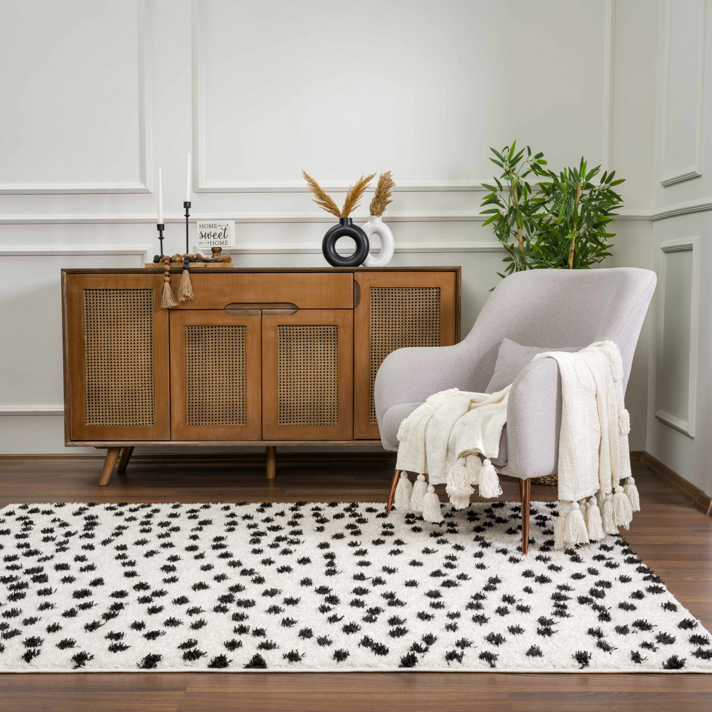 Hauteloom Cansu HRDOCANSAA1 Black Machine Made Polyester Rug