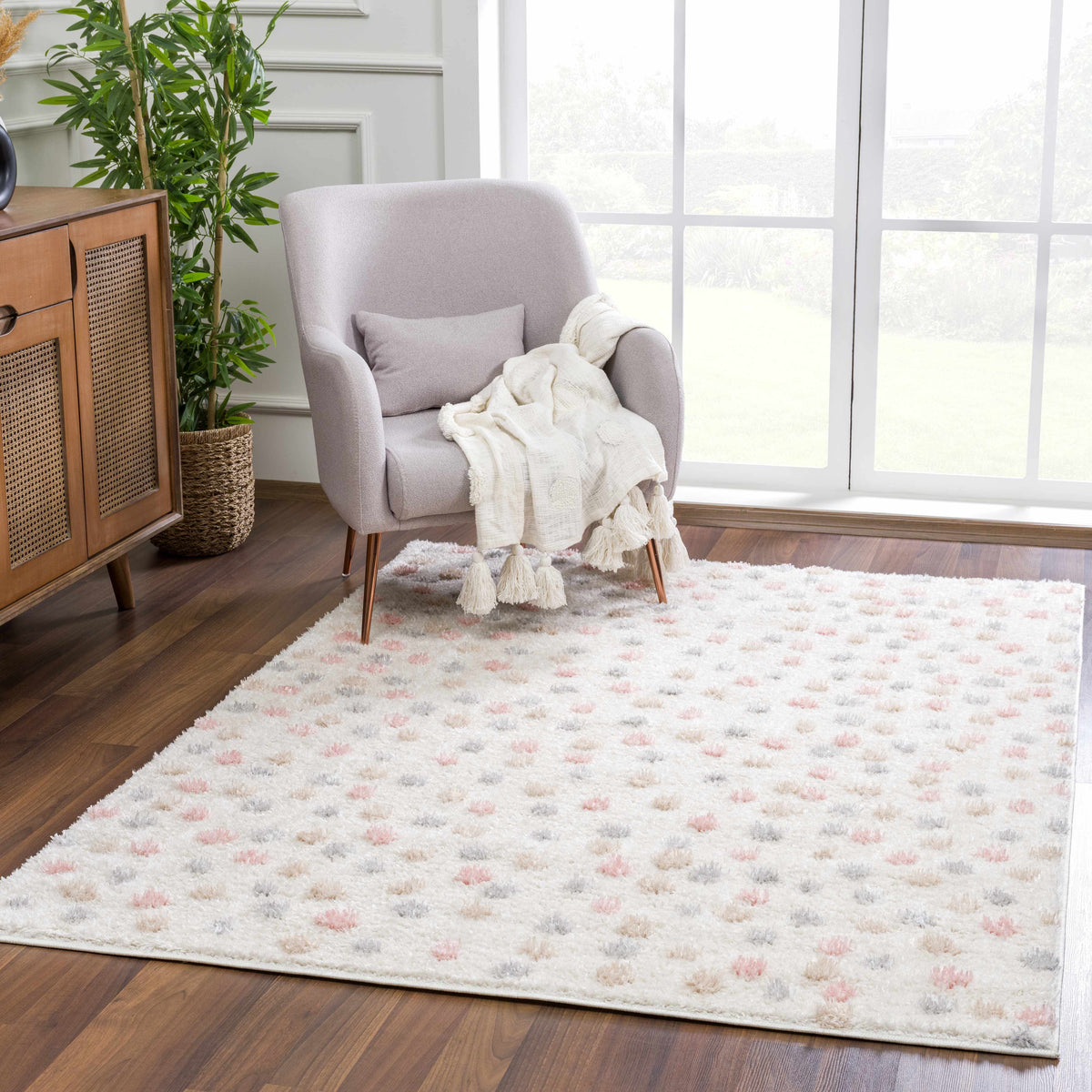 Hauteloom Cansu HRDOCANSAA2 Beige Machine Made Polyester Rug