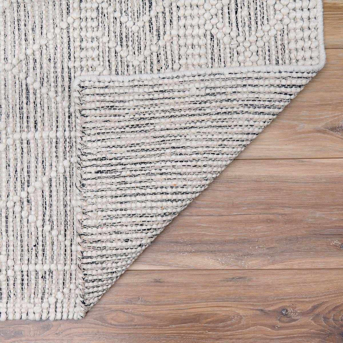 Hauteloom Carolina CAROL White Woven/Flatwoven Wool Rug