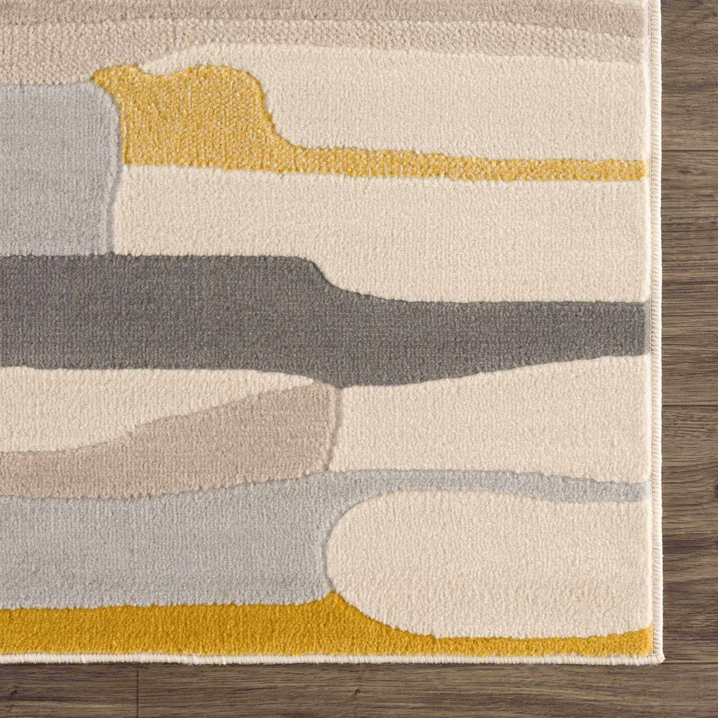 Hauteloom Means MEAN Mustard Machine Made Polypropylene Rug