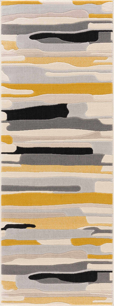 Hauteloom Means MEAN Mustard Machine Made Polypropylene Rug