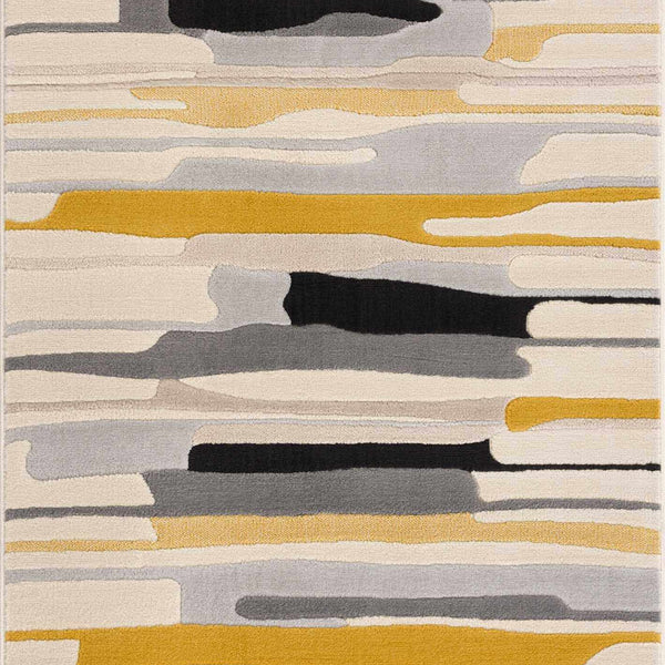 Hauteloom Means MEAN Mustard Machine Made Polypropylene Rug