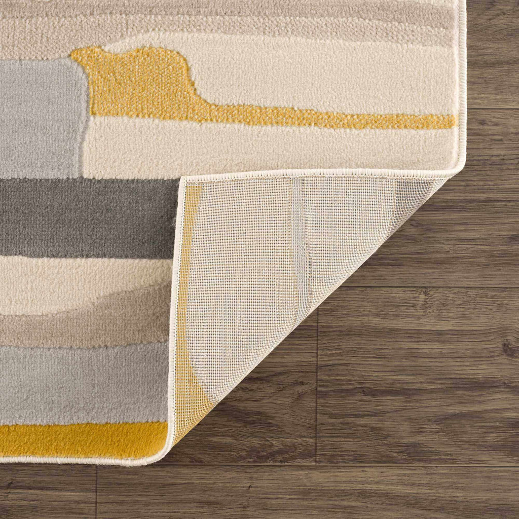 Hauteloom Means MEAN Mustard Machine Made Polypropylene Rug
