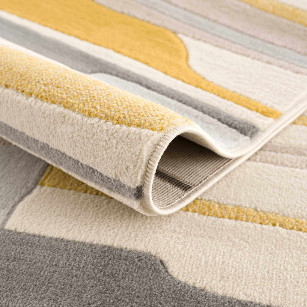 Hauteloom Means MEAN Mustard Machine Made Polypropylene Rug
