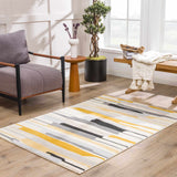 Hauteloom Means MEAN Mustard Machine Made Polypropylene Rug