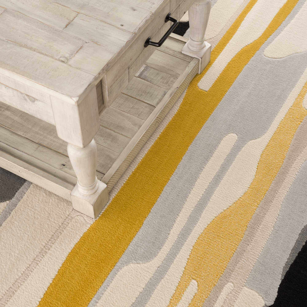 Hauteloom Means MEAN Mustard Machine Made Polypropylene Rug