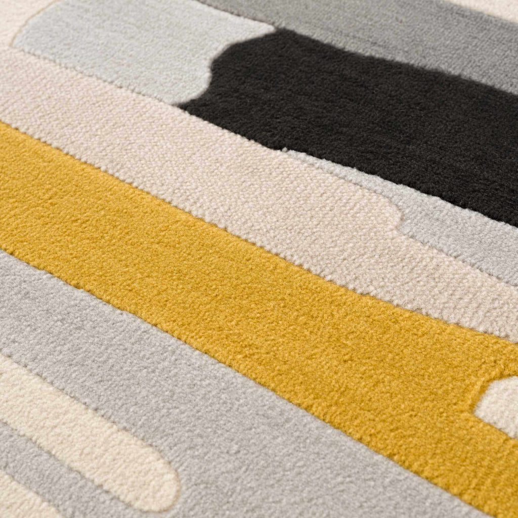 Hauteloom Means MEAN Mustard Machine Made Polypropylene Rug