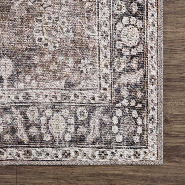 Hauteloom Ganyangan GANY Black Machine Made Chenille-Polyester Rug
