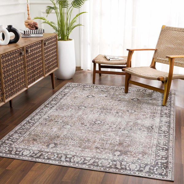 Hauteloom Ganyangan GANY Black Machine Made Chenille-Polyester Rug