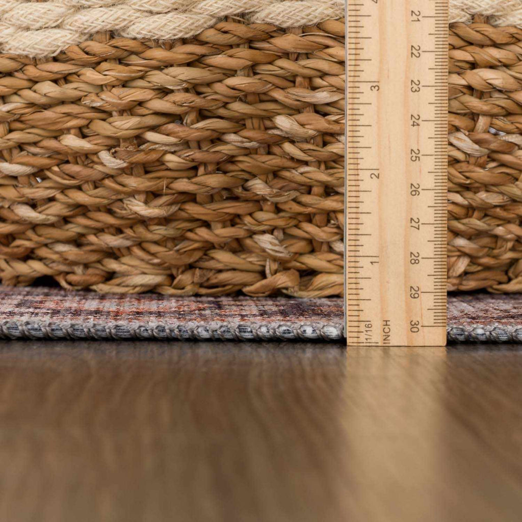 Hauteloom Watchtower WTC Black Machine Made Chenille-Polyester Rug