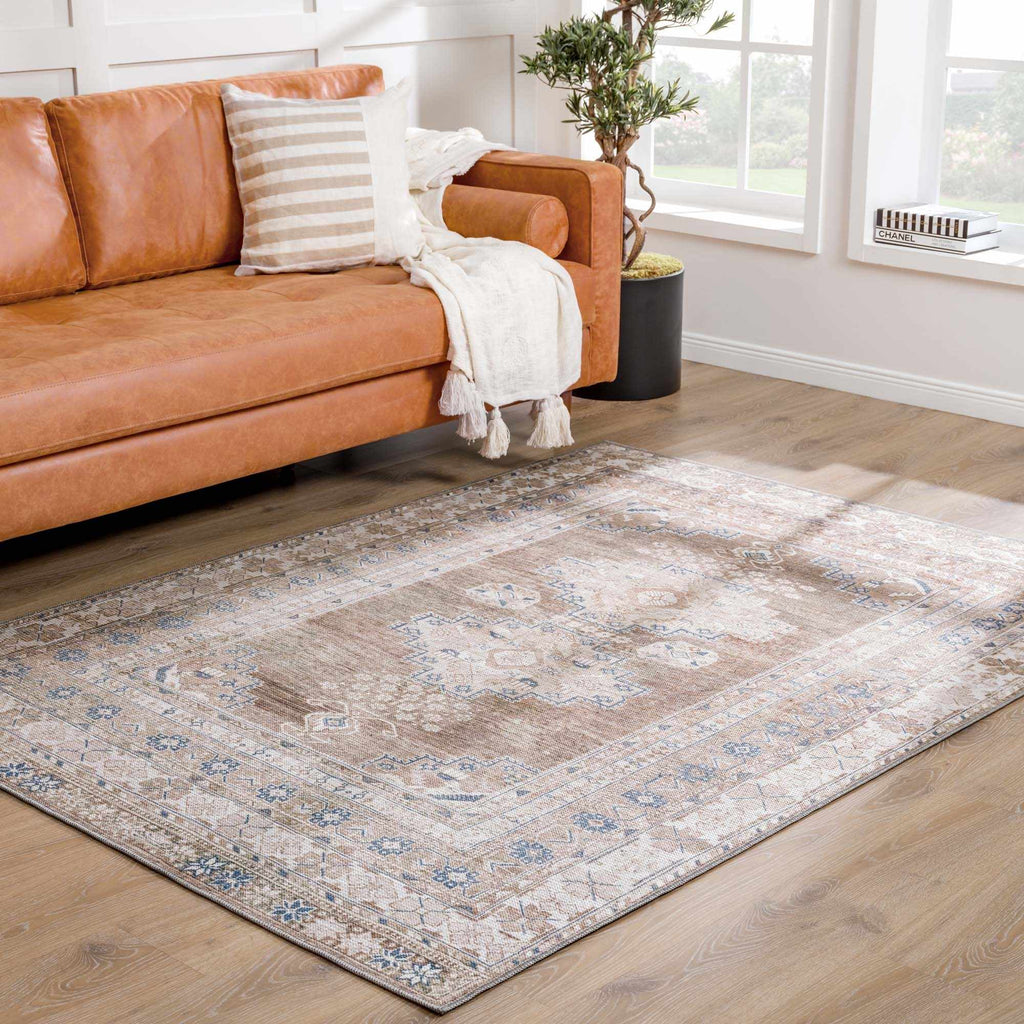 Hauteloom Baltinglass BLTN Blue Machine Made Chenille-Polyester Rug