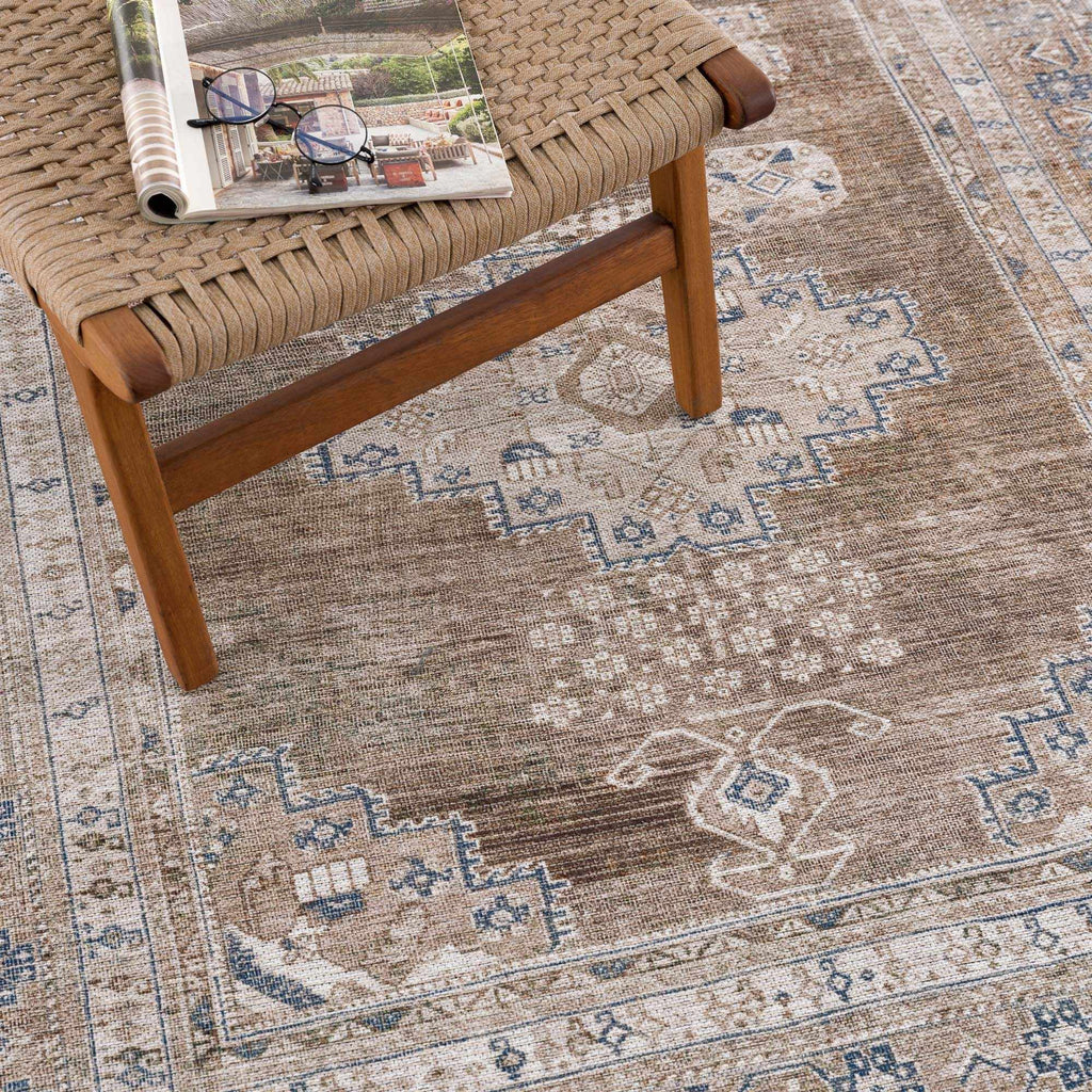 Hauteloom Baltinglass BLTN Blue Machine Made Chenille-Polyester Rug