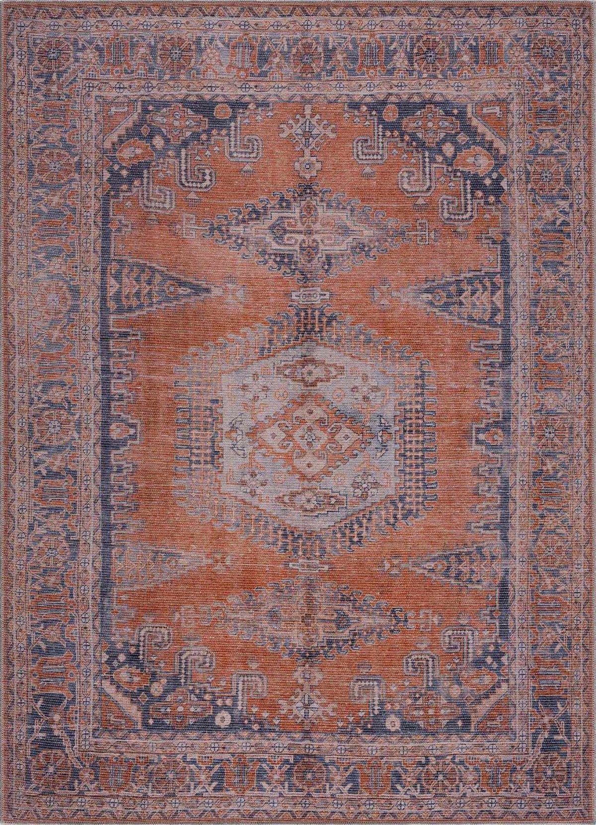 Hauteloom Taber TB Blue Machine Made Chenille-Polyester Rug