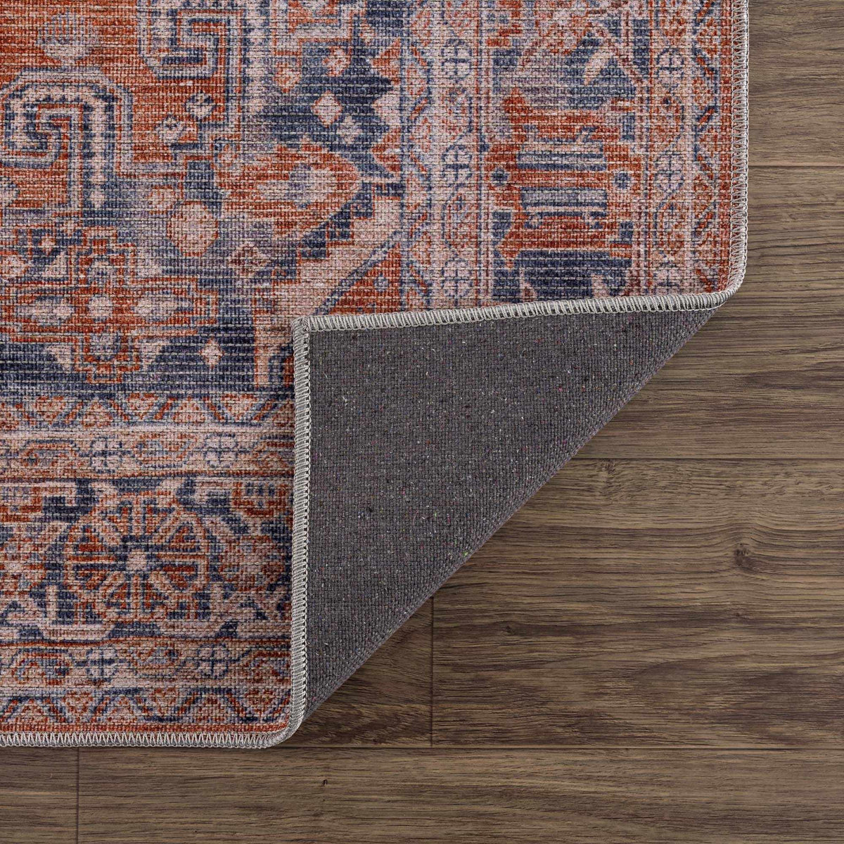 Hauteloom Taber TB Blue Machine Made Chenille-Polyester Rug