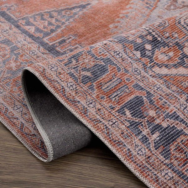 Hauteloom Taber TB Blue Machine Made Chenille-Polyester Rug