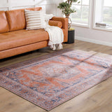Hauteloom Taber TB Blue Machine Made Chenille-Polyester Rug