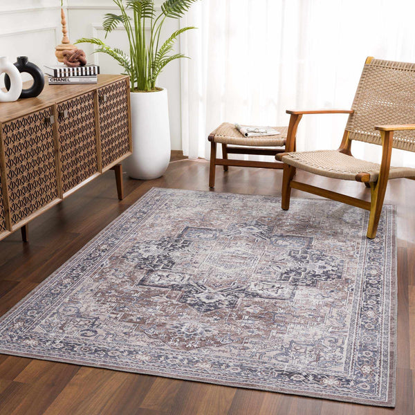 Hauteloom Abner ABN White Machine Made Chenille-Polyester Rug