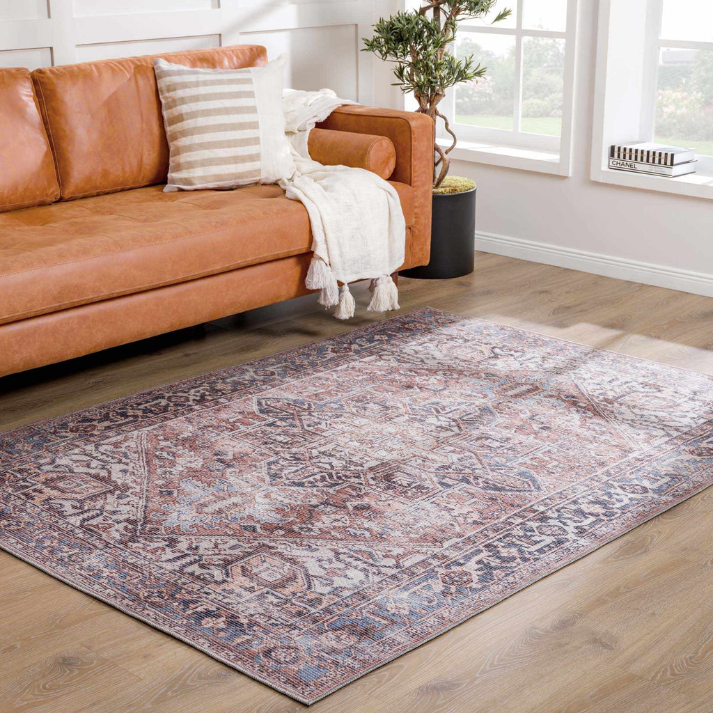 Hauteloom Limited Edition VIH Peach Machine Made Chenille-Polyester Rug