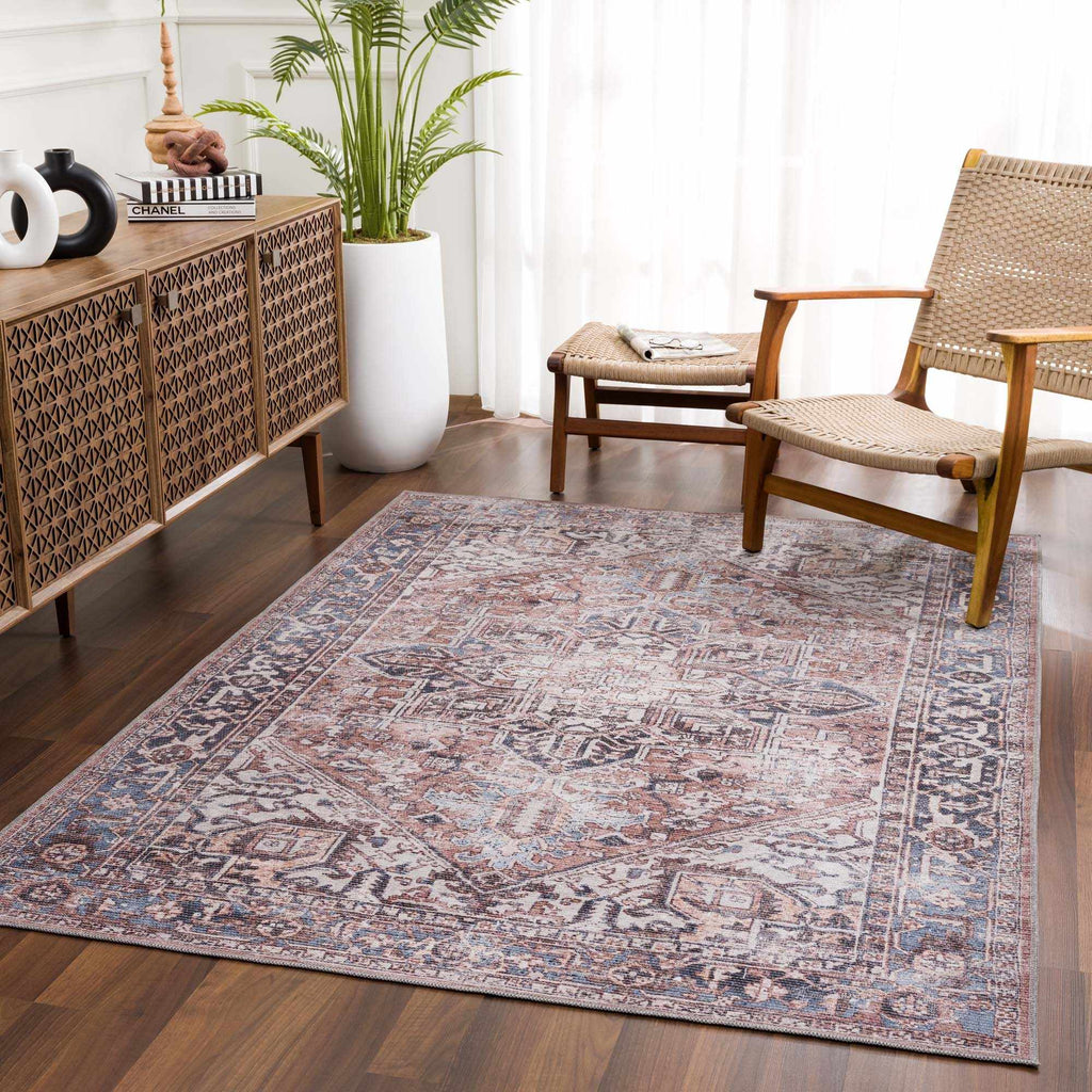 Hauteloom Limited Edition VIH Peach Machine Made Chenille-Polyester Rug