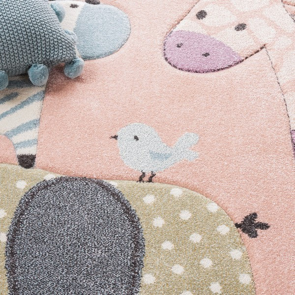 safavieh clearance carousel kids crk120u blush pink rug