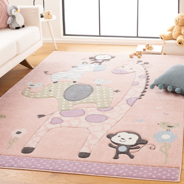 safavieh clearance carousel kids crk120u blush pink rug