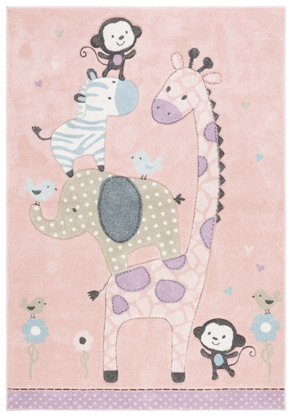 safavieh clearance carousel kids crk120u blush pink rug