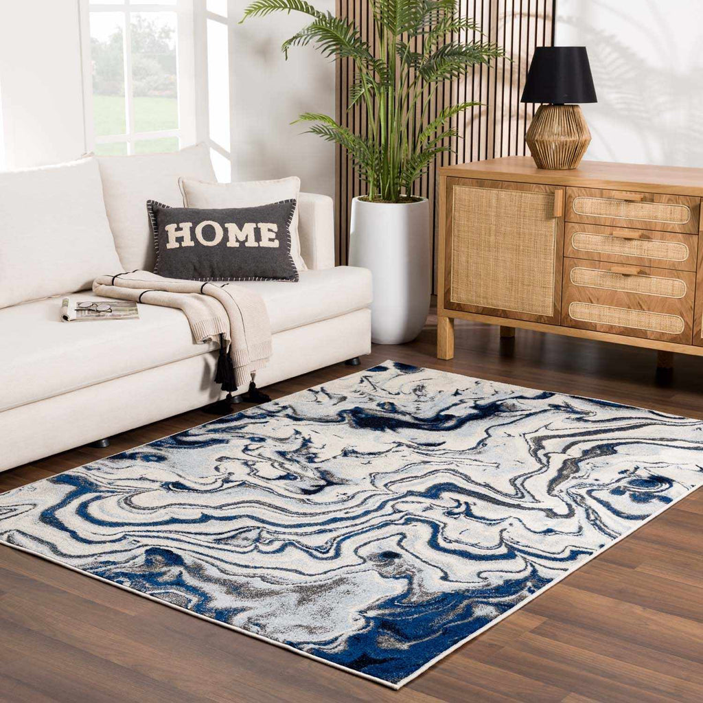 Hauteloom Glendon GLNDN Pale Blue Machine Made Polypropylene Rug