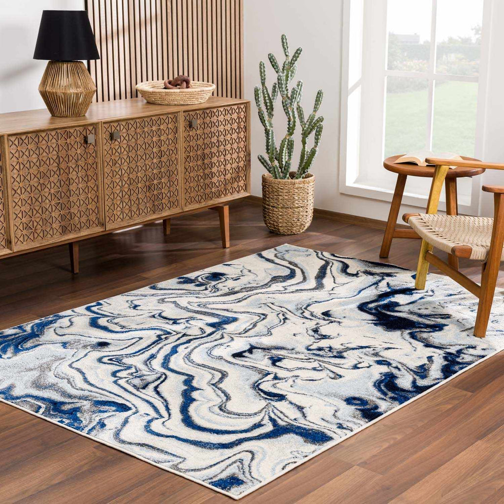 Hauteloom Glendon GLNDN Pale Blue Machine Made Polypropylene Rug