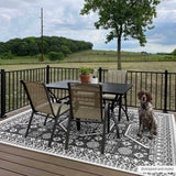 Hauteloom Kingscliff KNGRA Black Machine Made Polypropylene Rug