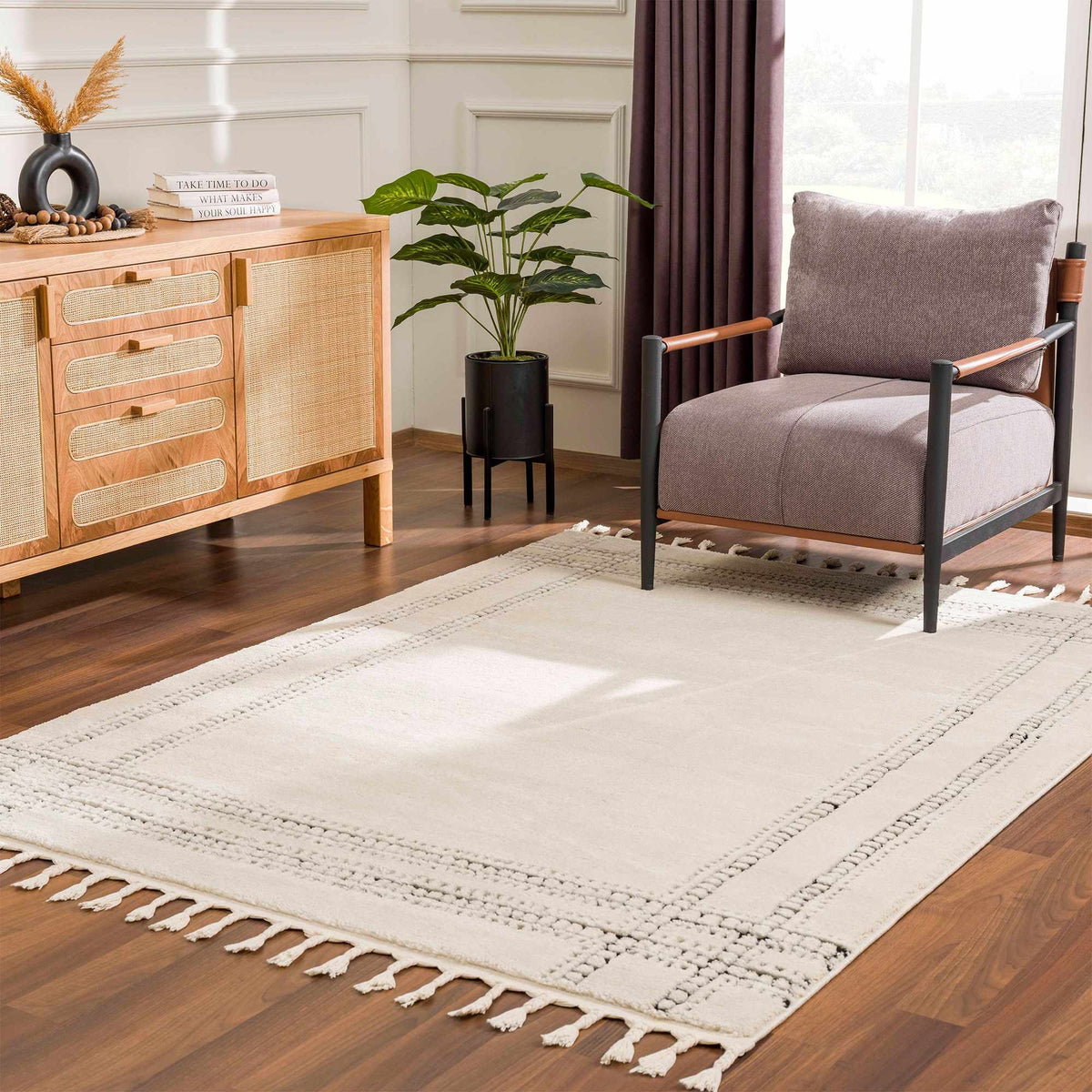 Hauteloom Ryuu HDEURYUU8A1 Beige Machine Made Polypropylene Rug