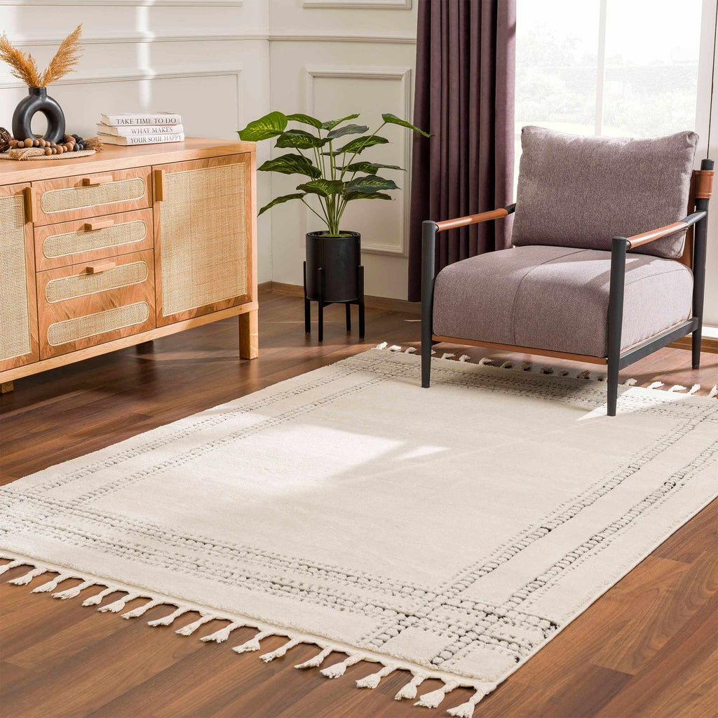Hauteloom Ryuu HDEURYUU8A1 Beige Machine Made Polypropylene Rug