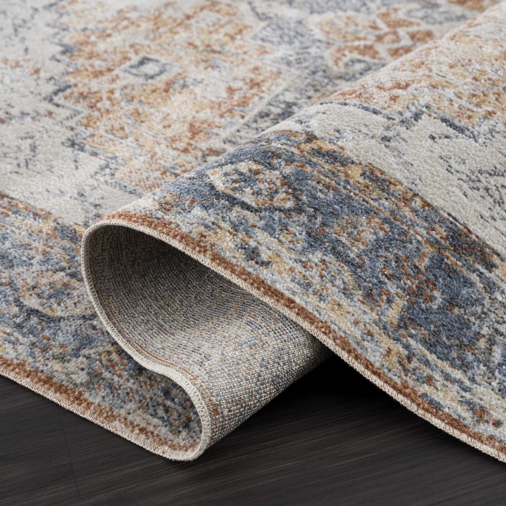 Hauteloom Hera HMABHERAR90 Blue Machine Made Polyester Rug