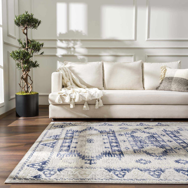 Hauteloom Bindi HJPTBINDIA2 Navy Machine Made Polypropylene Rug
