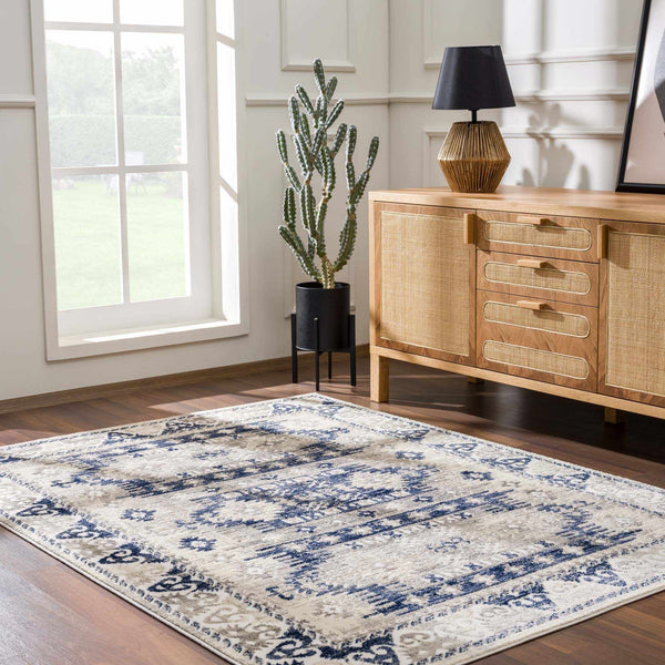 Hauteloom Bindi HJPTBINDIA2 Navy Machine Made Polypropylene Rug