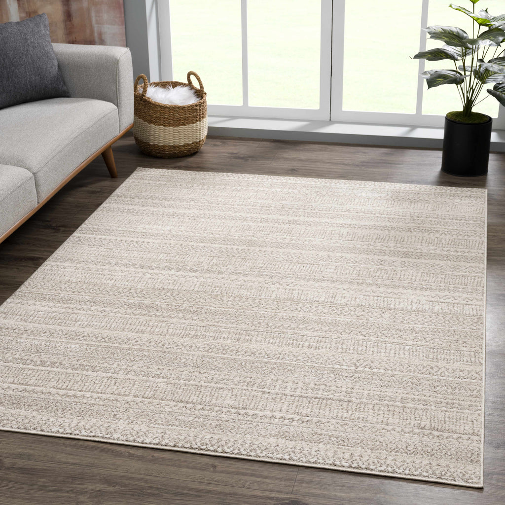 Hauteloom Nate HCACNATE822 Ivory Machine Made Polyester Rug
